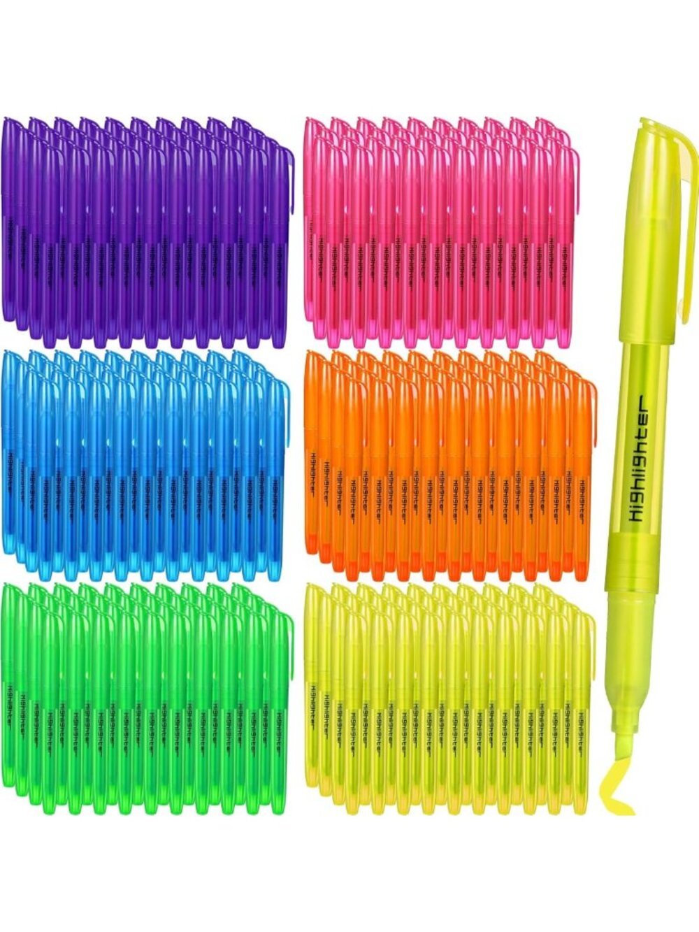 150 Pcs Assorted Highlighters Set - No Bleed, Quick Dry, Chisel Tip Markers for